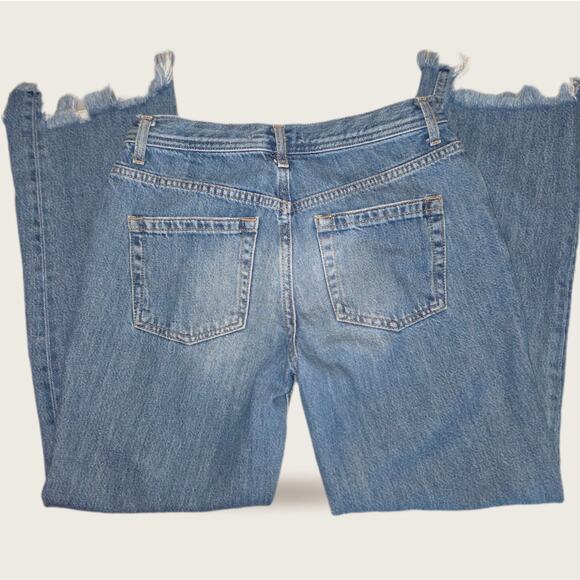 We The Free Free people Button Fly Boyfriend 5 Pocket distressed Jeans Sz 26 - Picture 2 of 10